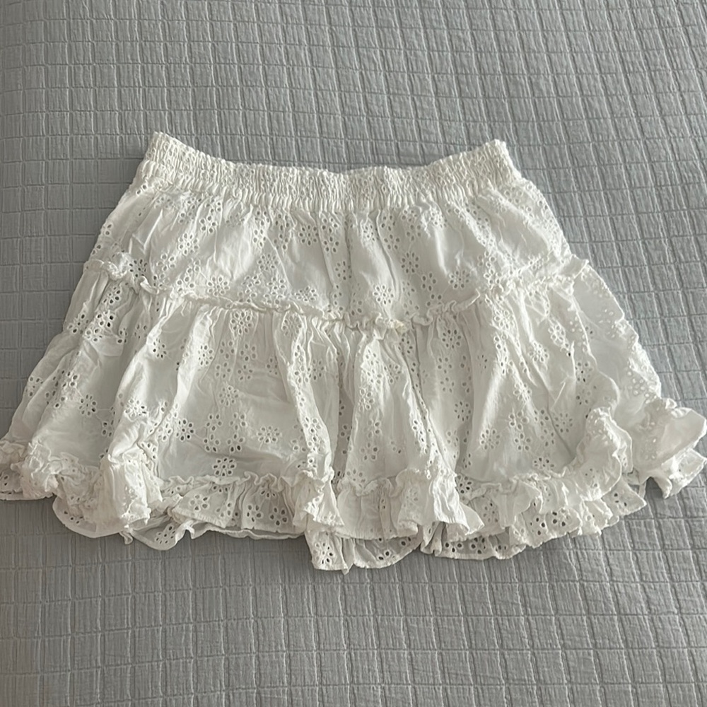 Hill House White Eyelet Mini Skirt